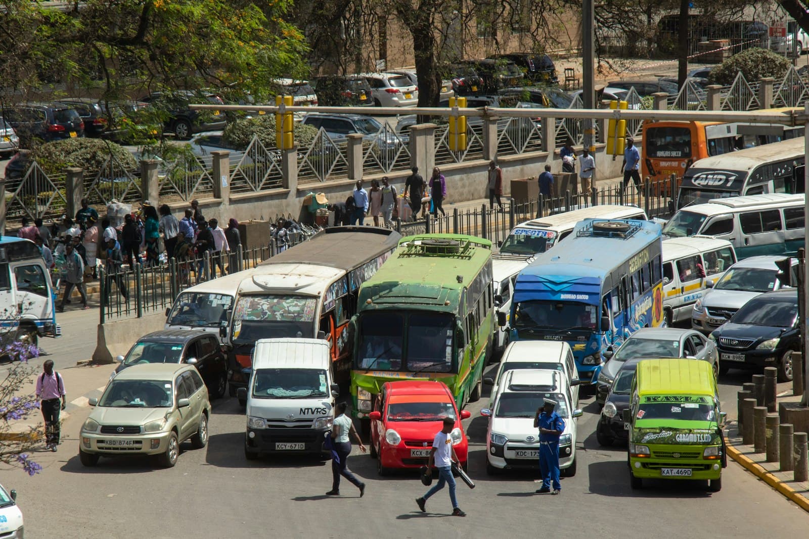 A busy Nairobi street full of traffic